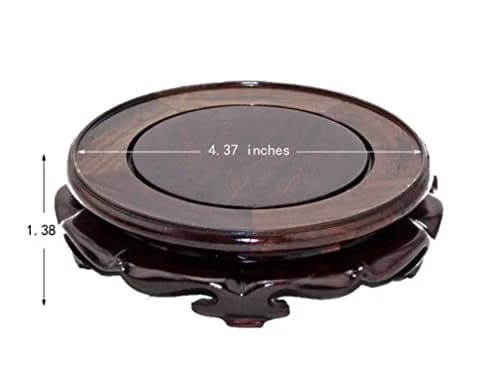 GOLDY&WENDY Rosewood Circular Pedestal Display Stand 4.4" | Elegant Home Accent thumbnail 2