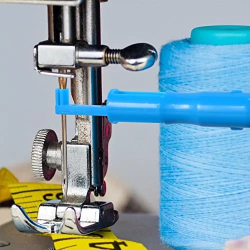 Hicarer Sewing Machine Needle Threader Set, 3 Pieces, Automatic Needle Inserter, for Household Sewing Machines, Blue & White | Easy Threading & Needle Holding thumbnail 4