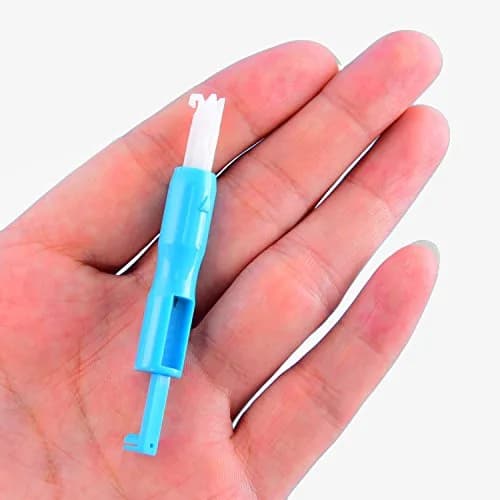Hicarer Sewing Machine Needle Threader Set, 3 Pieces, Automatic Needle Inserter, for Household Sewing Machines, Blue & White | Easy Threading & Needle Holding thumbnail 6