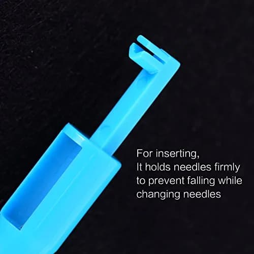 Hicarer Sewing Machine Needle Threader Set, 3 Pieces, Automatic Needle Inserter, for Household Sewing Machines, Blue & White | Easy Threading & Needle Holding thumbnail 3