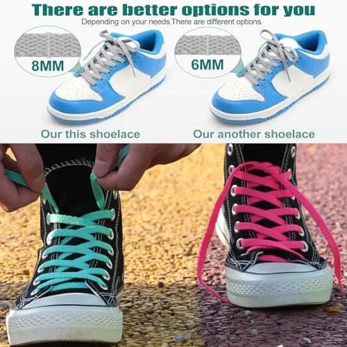 DELELE Flat Sneakers Shoe Laces 79 Inch Black | Durable Polyester for Sneakers & Casual Shoes thumbnail 8