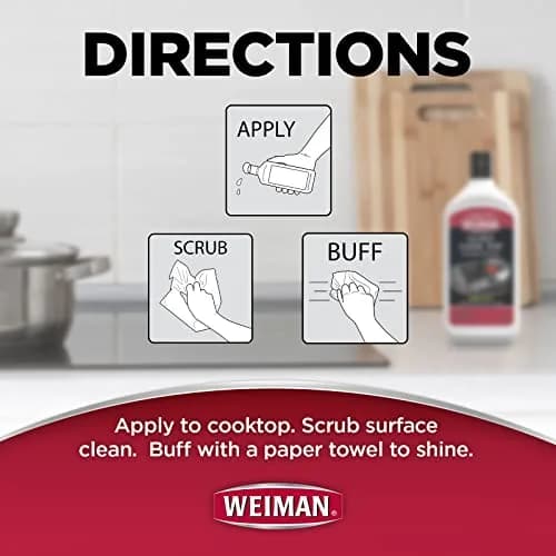 Weiman Ceramic and Glass Cooktop Cleaner and Polish 20 Ounce (591 ml) | Gentle Formula for Streak-Free Shine thumbnail 4