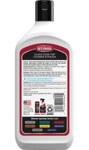 Weiman Ceramic and Glass Cooktop Cleaner and Polish 20 Ounce (591 ml) | Gentle Formula for Streak-Free Shine thumbnail 2