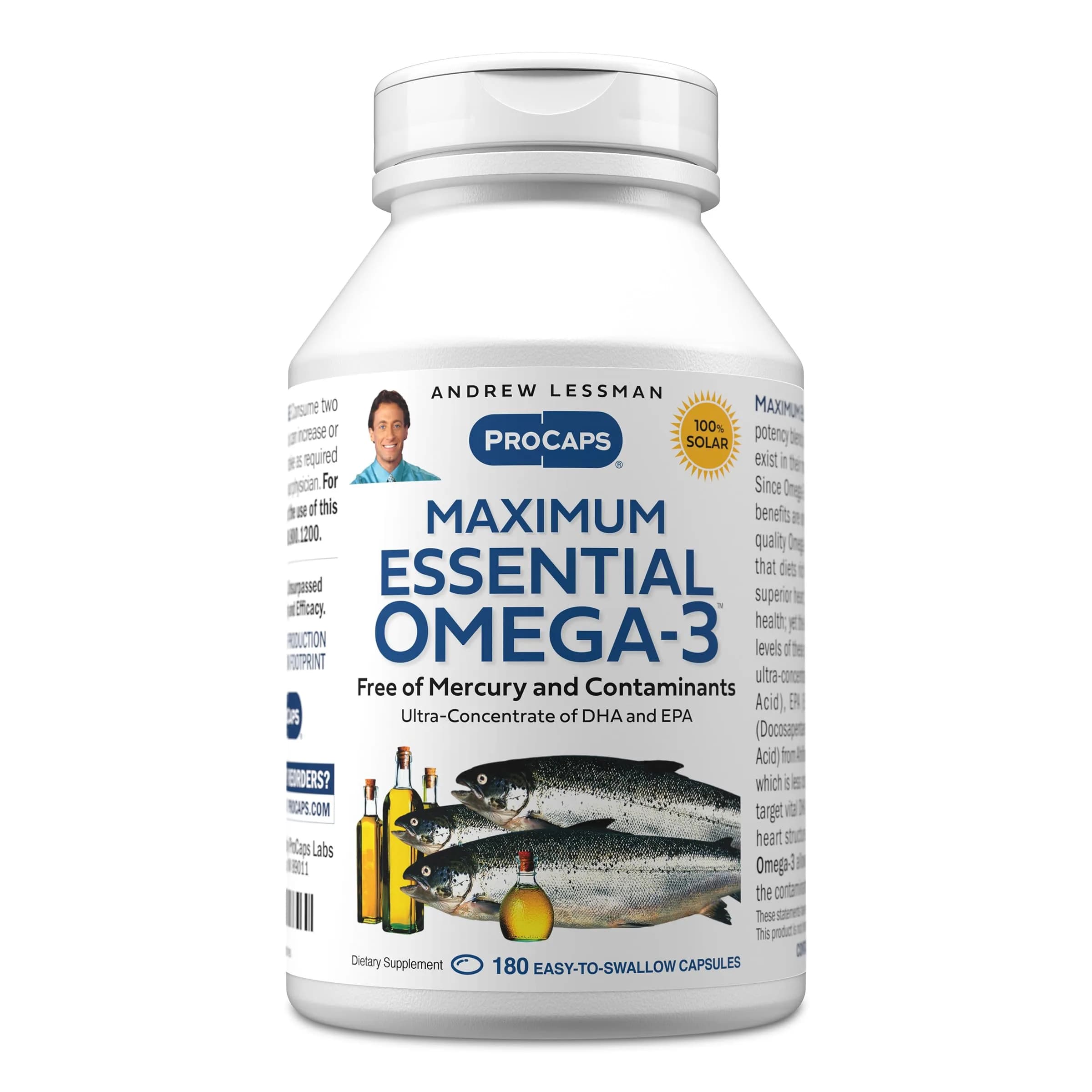 ANDREW LESSMAN ProCaps Essential Omega 3 Fish Oil 1200 mg | Premium Fish Oil Softgels for Daily Omega-3 Nutrition — Capsule