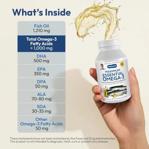 ANDREW LESSMAN ProCaps Essential Omega 3 Fish Oil 1200 mg | Premium Fish Oil Softgels for Daily Omega-3 Nutrition thumbnail 3
