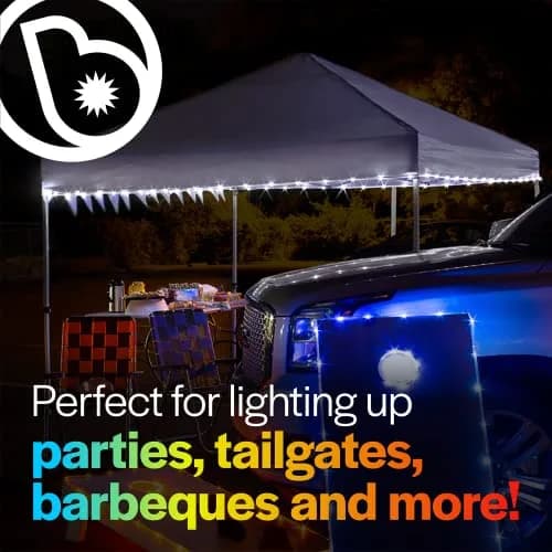 Brightz LED Canopy Lights, White 40ft String Light for 10x10 Tents | Weather-Resistant, Battery-Operated, Perfect for Outdoor Canopies thumbnail 4
