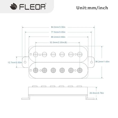 FLEOR Electric Guitar Humbucker Pickups Bridge Alnico 5 Pickup Black | Bridge Position, Fully Wax Potted, 8-9K Resistance thumbnail 2