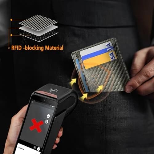 Travelambo Slim Minimalist Wallet for Men, RFID Blocking Credit Card Holder, Front Pocket ID Card Case, Gray | 0.3 cm (0.12") Thick thumbnail 5