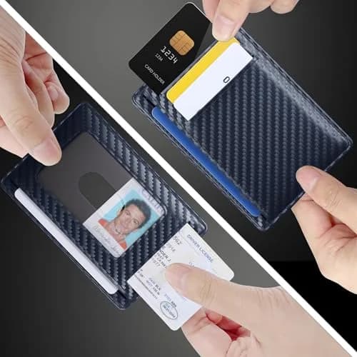 Travelambo Slim Minimalist Wallet for Men, RFID Blocking Front Pocket Card Holder, Navy Blue | Lightweight & Durable Faux Leather thumbnail 9