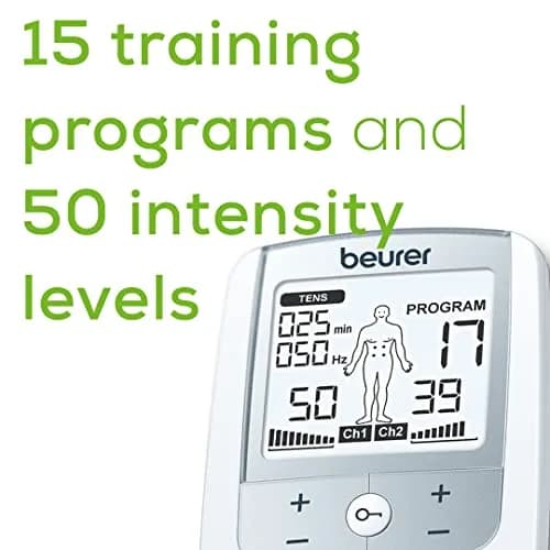 Beurer EM44 TENS Unit Muscle Stimulator with 50 Intensity Levels & 15 Programs | 0.36 kg (0.8 lb) thumbnail 4