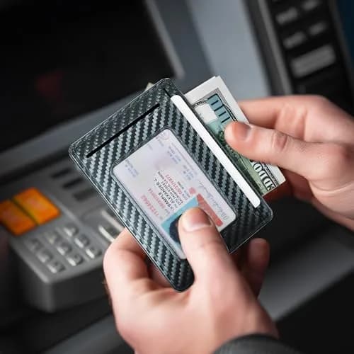 Travelambo Slim Minimalist Wallet for Men, RFID Blocking Credit Card Holder, Front Pocket ID Card Case, Blue | 8.2cm (3.3" X 4.1") thumbnail 7
