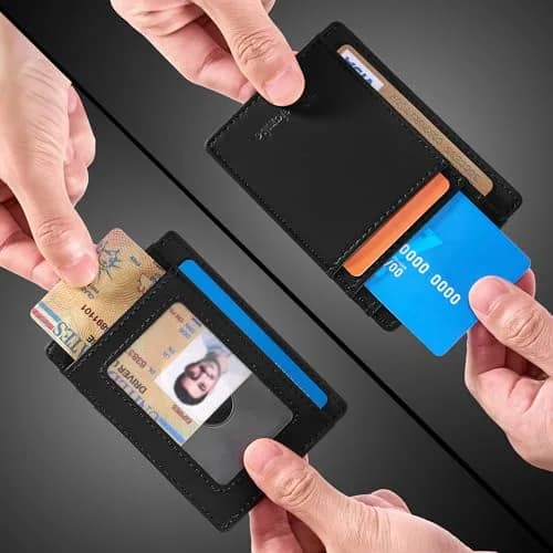 Travelambo Slim Wallet Front Pocket Minimalist Leather RFID Blocking 0.12 inch Thick thumbnail 4