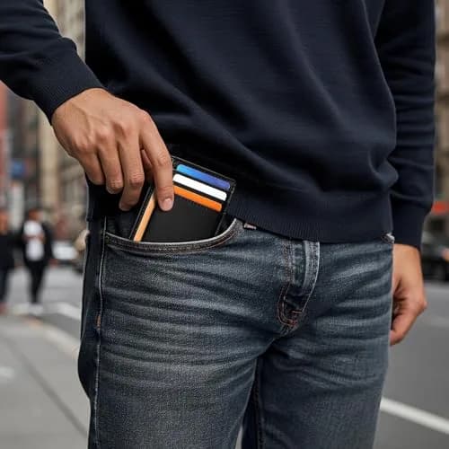 Travelambo Slim Wallet Front Pocket Minimalist Leather RFID Blocking 0.12 inch Thick thumbnail 9