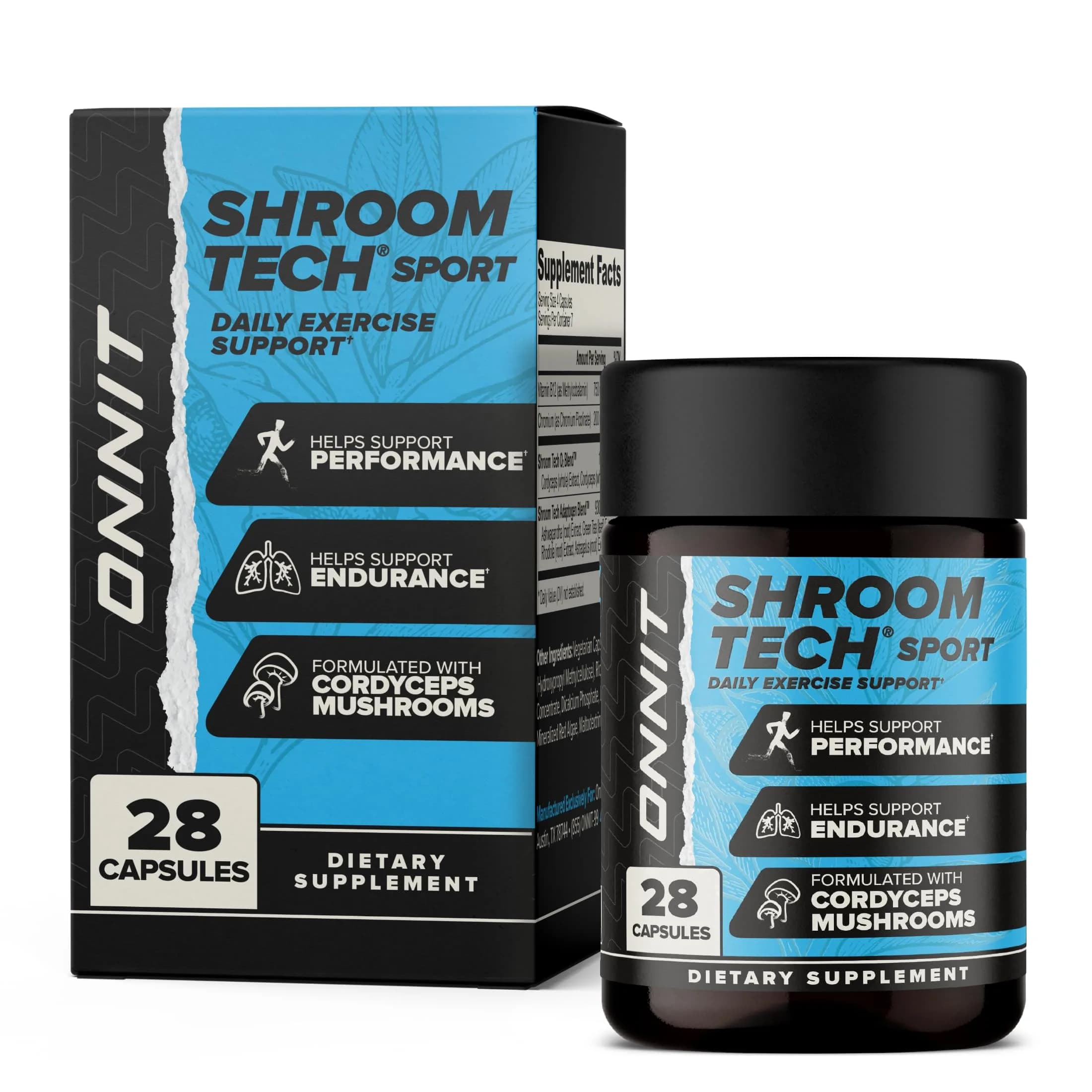 ONNIT Shroom Tech Sport Caffeine-Free Cordyceps Pre-Workout Capsules 28 Count | Supports Exercise Endurance - main product image