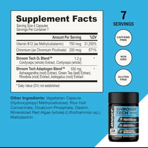 ONNIT Shroom Tech Sport Caffeine-Free Cordyceps Pre-Workout Capsules 28 Count | Supports Exercise Endurance thumbnail 6
