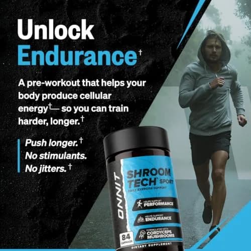 ONNIT Shroom Tech Sport Caffeine-Free Cordyceps Pre-Workout Capsules 28 Count | Supports Exercise Endurance thumbnail 3