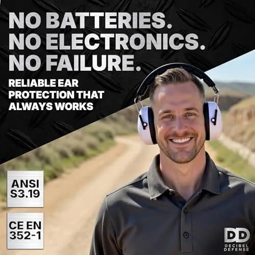 Decibel Defense 37 dB NRR Safety Earmuffs (White) | Industry-Leading Noise Reduction for Shooting, Construction, and Loud Events thumbnail 5