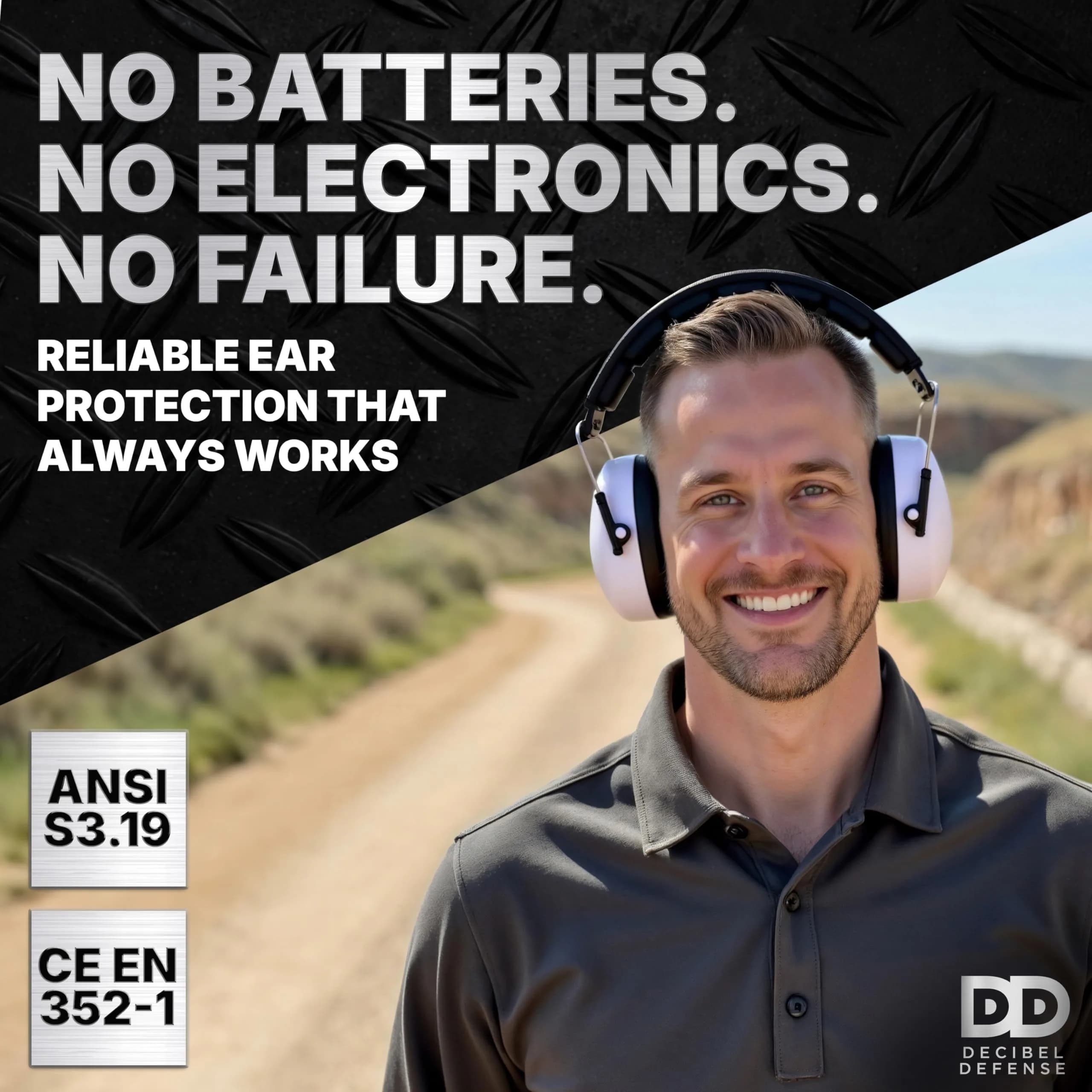 Decibel Defense 37 dB NRR Safety Earmuffs (White) | Industry-Leading Noise Reduction for Shooting, Construction, and Loud Events - view 5
