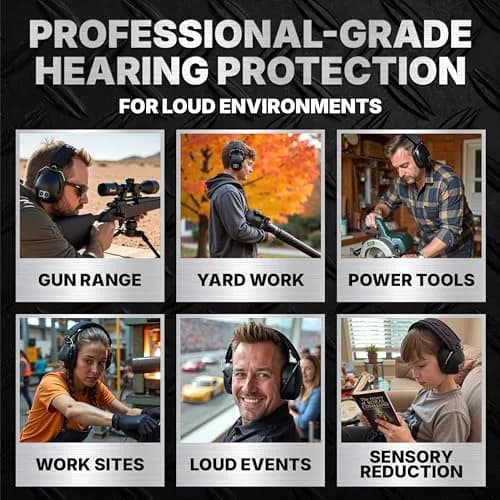 Decibel Defense 37 dB NRR Safety Earmuffs (White) | Industry-Leading Noise Reduction for Shooting, Construction, and Loud Events thumbnail 6