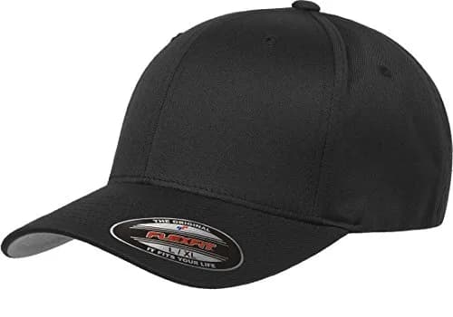 Flexfit Men's Wooly Combed Twill Fitted Baseball Cap, Black, Large-X-Large | Classic Wool-Like Comfort & Sun Protection thumbnail 1