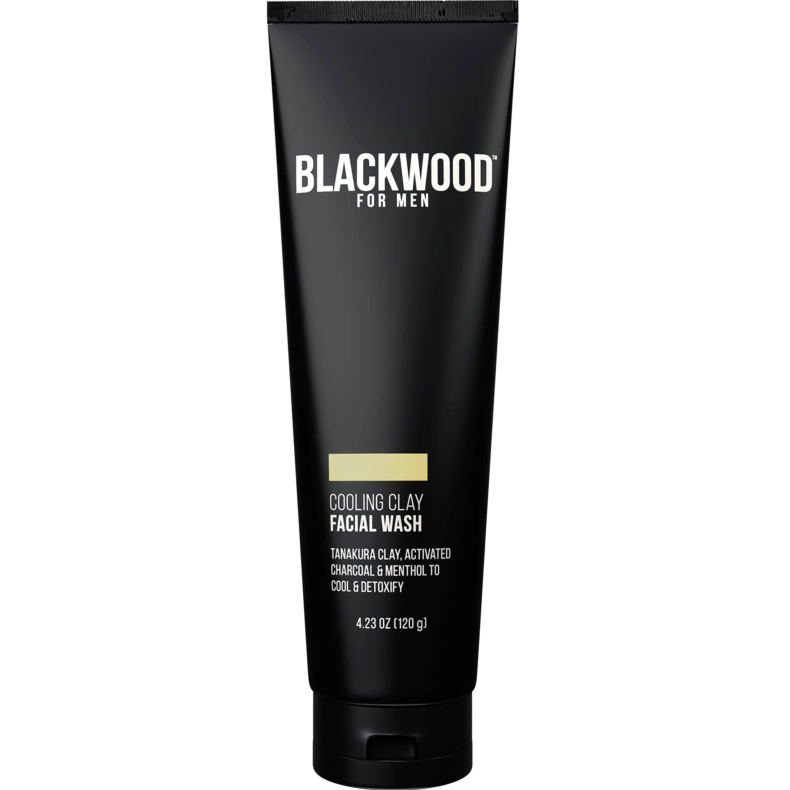 Blackwood For Men Cooling Clay Face Wash 125ml (4.23 oz) | Deep Cleansing & Acne Treatment — 4.2 Fl Oz