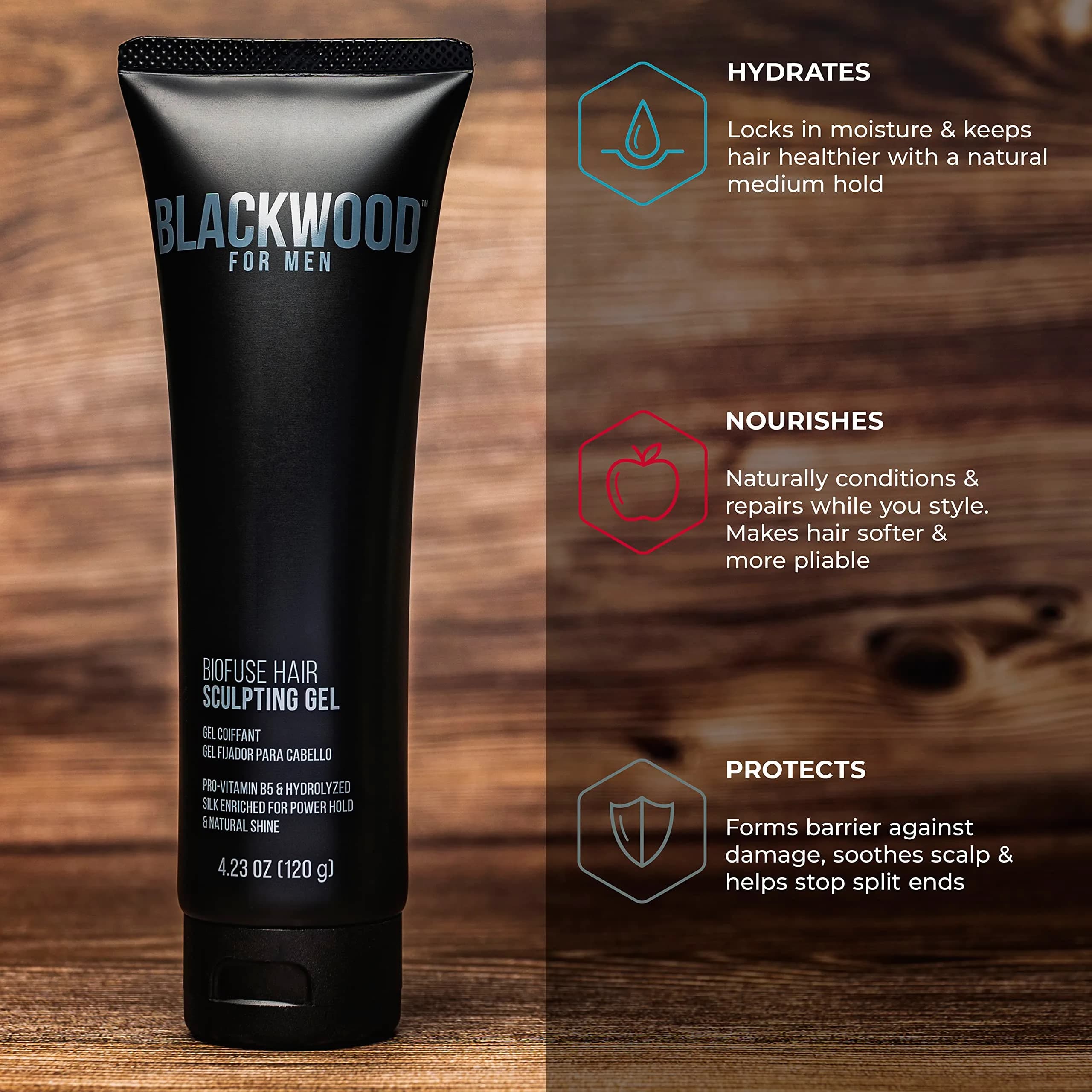 Blackwood For Men BioFuse Hair Sculpting Gel 125ml (4.23 Oz) | Medium Hold, Vegan Formula - view 5