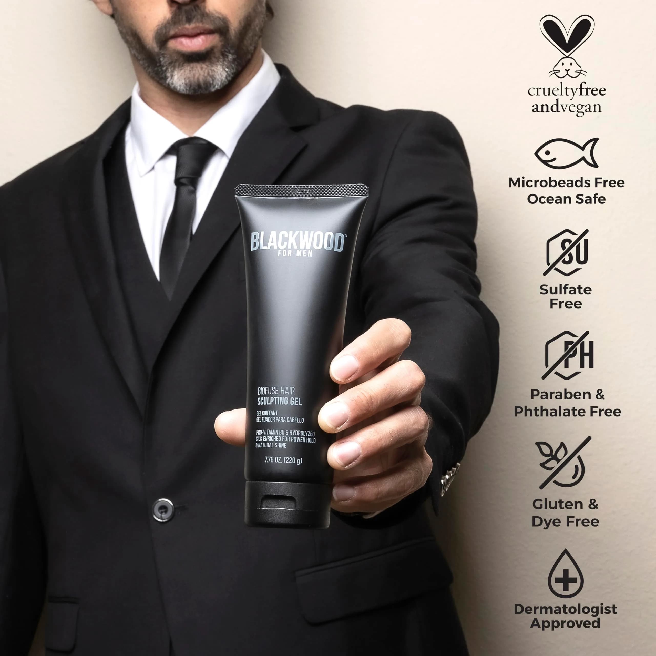 Blackwood For Men BioFuse Hair Sculpting Gel 125ml (4.23 Oz) | Medium Hold, Vegan Formula - view 3