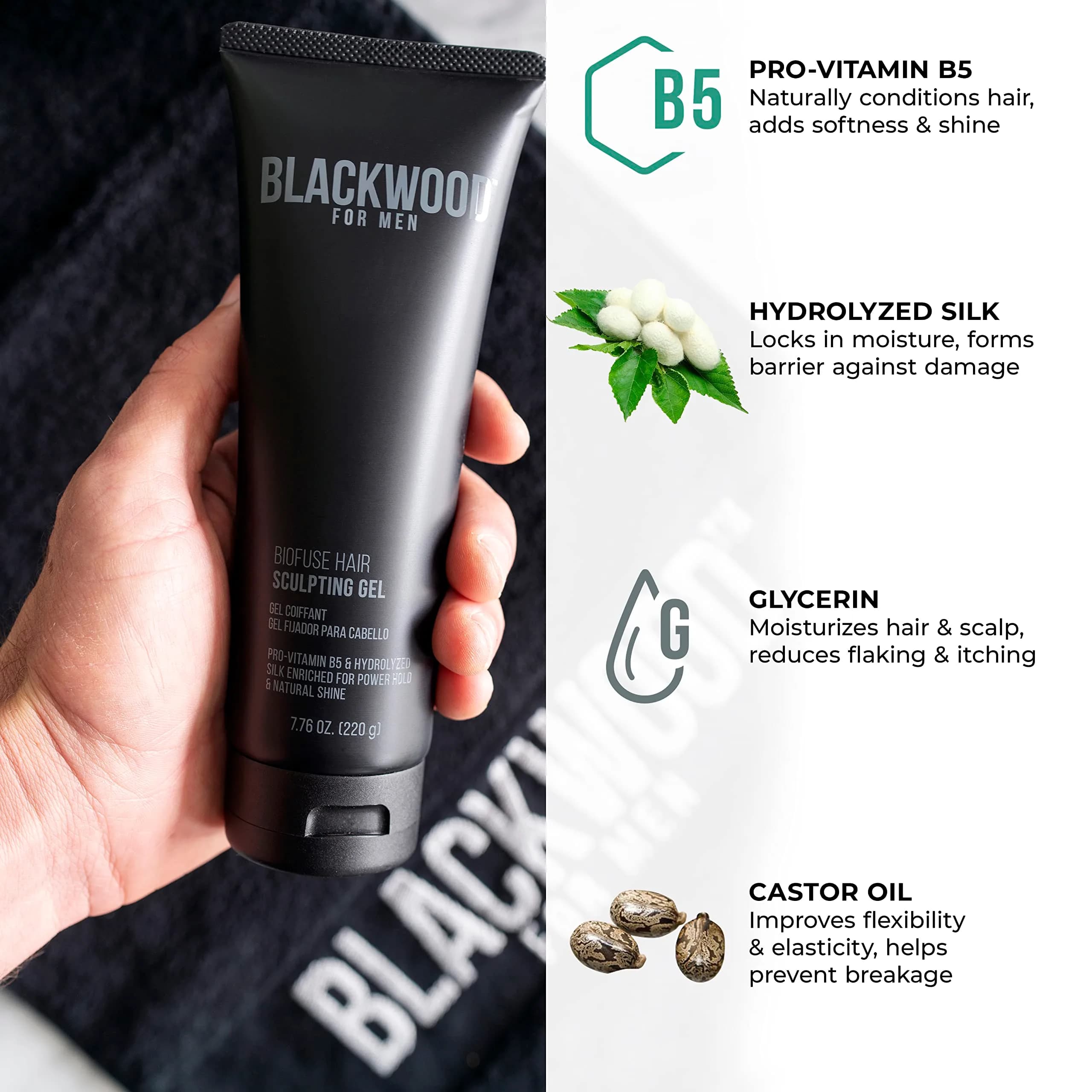 Blackwood For Men BioFuse Hair Sculpting Gel 125ml (4.23 Oz) | Medium Hold, Vegan Formula - view 4