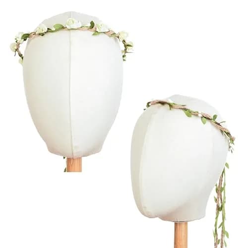 DDazzling Flower Crown Floral Wreath Headband Ivory | Elegant Floral Accessory for Girls & Women thumbnail 5