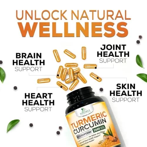 Nature's Nutrition 2400mg vegan herbal supplement | Organic turmeric & BioPerine for joint & immune support thumbnail 7