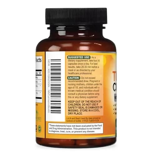 Nature's Nutrition 2400mg vegan herbal supplement | Organic turmeric & BioPerine for joint & immune support thumbnail 8