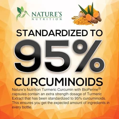 Nature's Nutrition 2400mg vegan herbal supplement | Organic turmeric & BioPerine for joint & immune support thumbnail 3