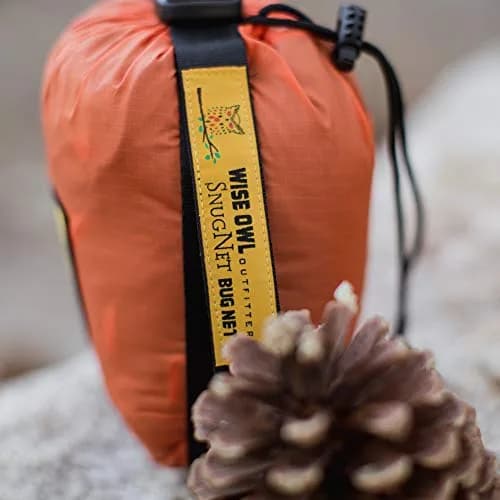 Wise Owl Outfitters SnugNet Hammock Bug Net - Mesh Insect Shield for Camping & Backpacking, Black/Orange | Full Coverage, Ultralight (100-120 chars) thumbnail 5