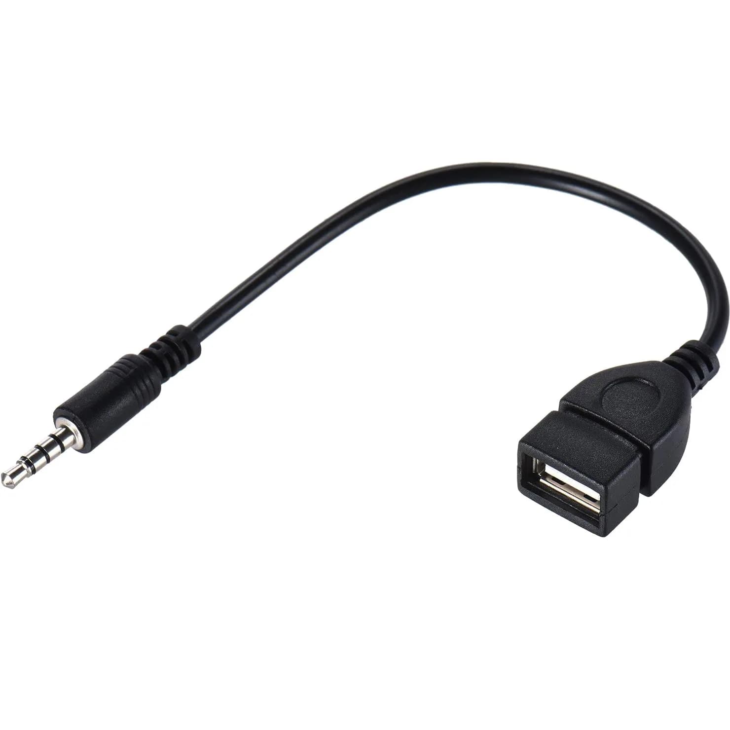 Warmstor 3.5mm AUX to USB 2.0 Female OTG Adapter Cable 20cm (7.9 inch) | Play Music from U-Disk in Your Car - main product image