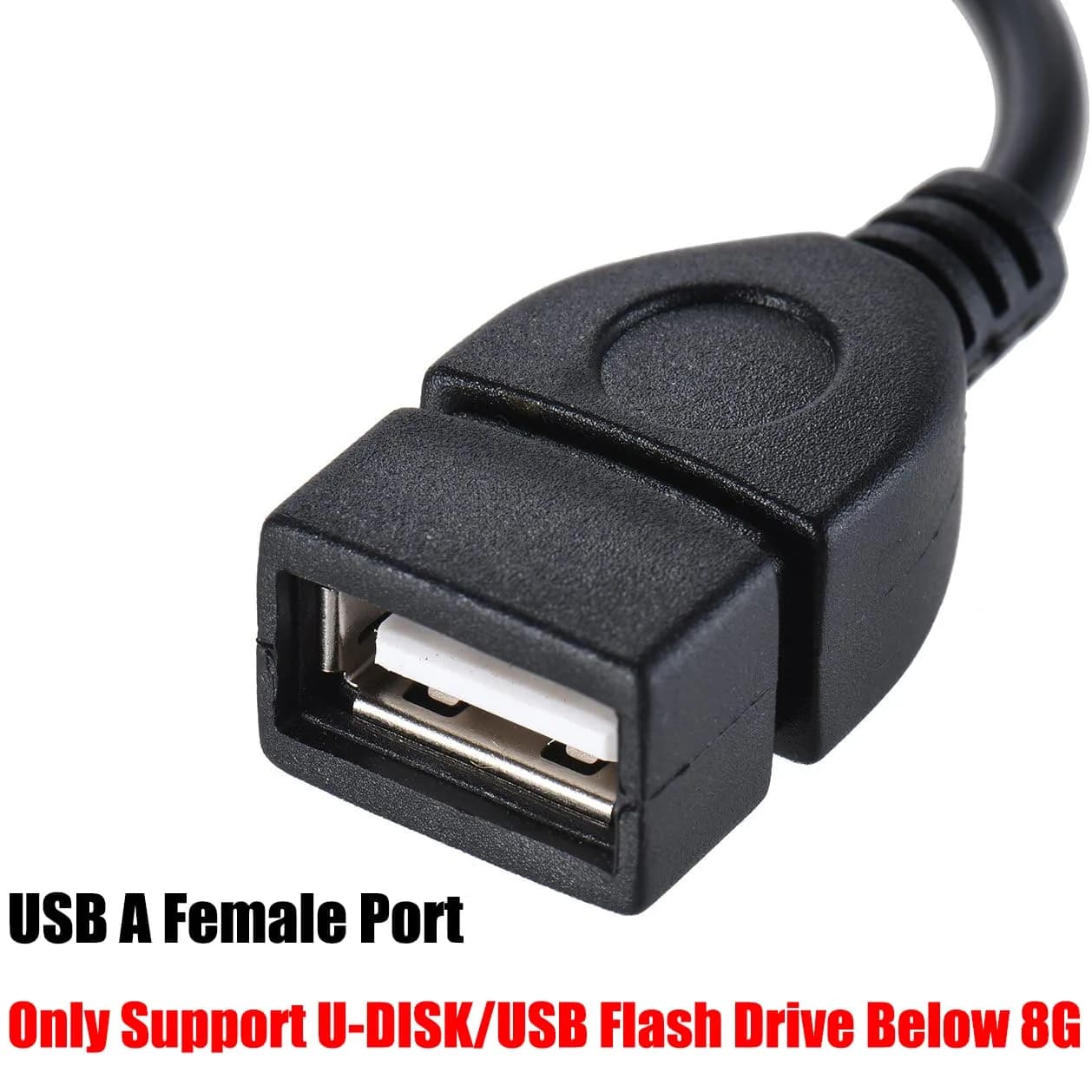 Warmstor 3.5mm AUX to USB 2.0 Female OTG Adapter Cable 20cm (7.9 inch) | Play Music from U-Disk in Your Car - view 5