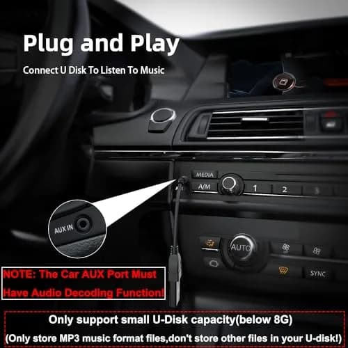 Warmstor 3.5mm AUX to USB 2.0 Female OTG Adapter Cable 20cm (7.9 inch) | Play Music from U-Disk in Your Car thumbnail 2