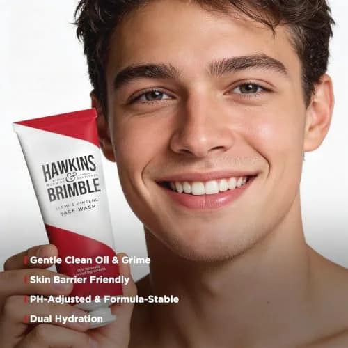 Hawkins & Brimble Mens Face Wash 150ml Aloe Vera for Sensitive Skin | Oil Control & Refreshing thumbnail 7