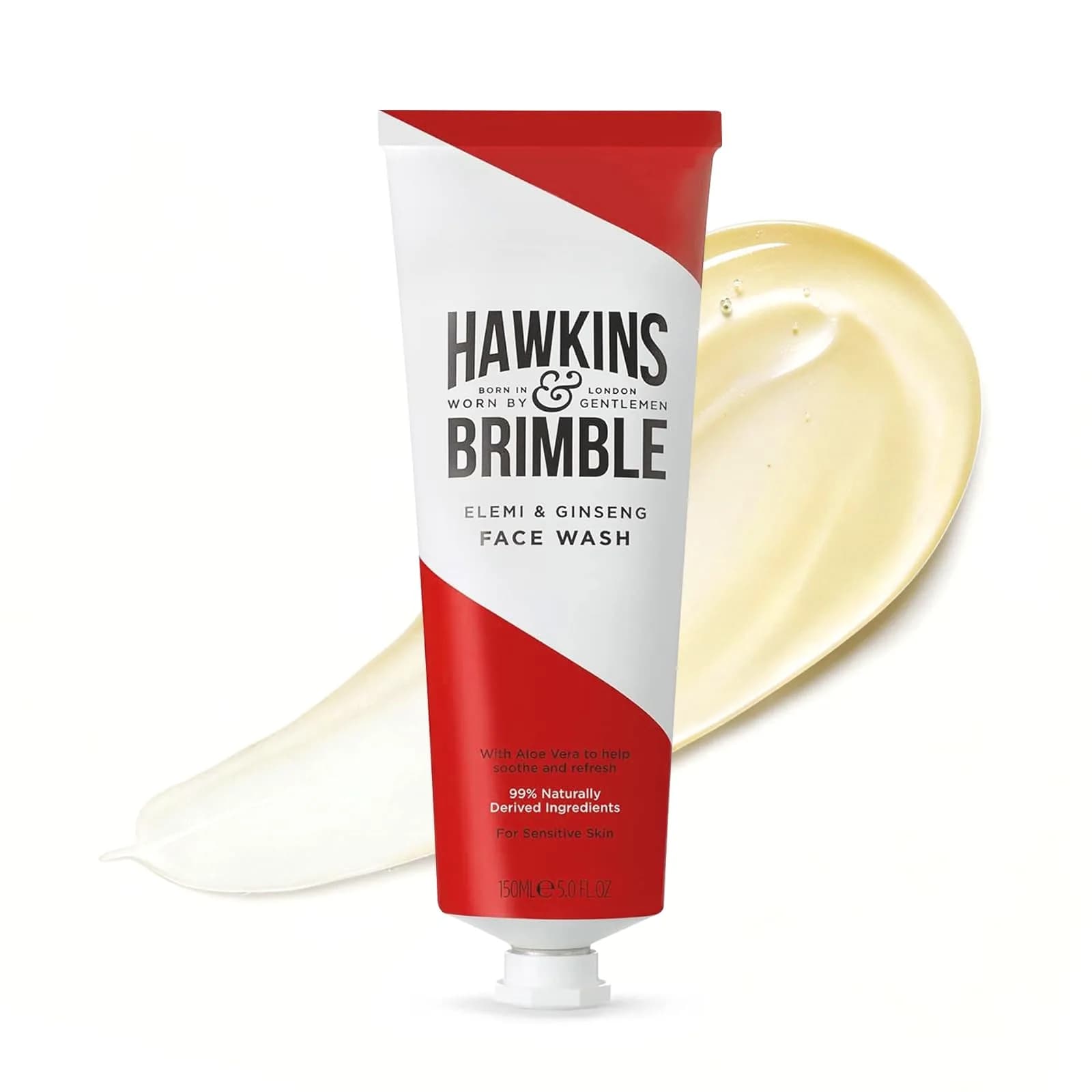 Hawkins & Brimble Mens Face Wash 150ml Aloe Vera for Sensitive Skin | Oil Control & Refreshing — 4.2 Fl Oz