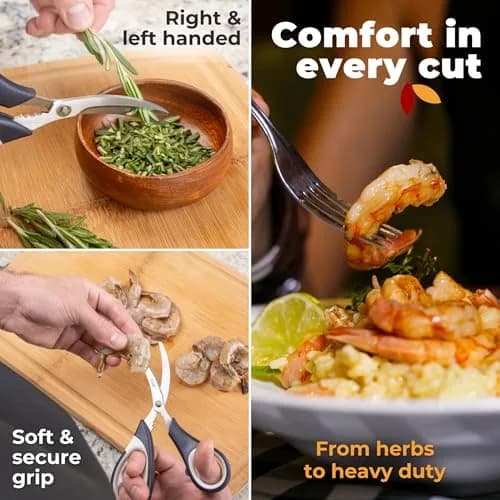 Gidli Kitchen Shears & Seafood Scissors Set - Heavy Duty Stainless Steel, 8" & 7" | Lifetime Warranty thumbnail 7