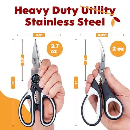 Gidli Kitchen Shears & Seafood Scissors Set - Heavy Duty Stainless Steel, 8" & 7" | Lifetime Warranty thumbnail 8