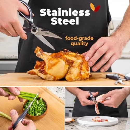 Gidli Kitchen Shears & Seafood Scissors Set - Heavy Duty Stainless Steel, 8" & 7" | Lifetime Warranty thumbnail 3