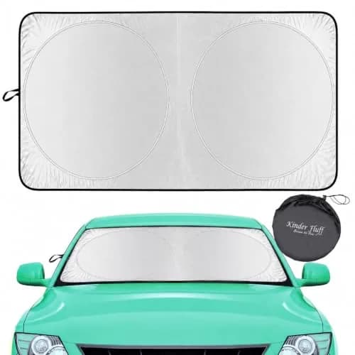 kinder Fluff Windshield Sun Shade Large 149.86cm (59") x 72.39cm (30") | Certified 99.87% UVB & 99.02% UVA Protection thumbnail 1