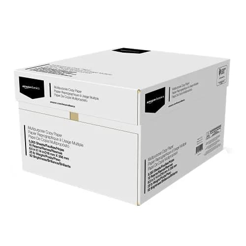 Amazon Basics Multipurpose Copy Printer Paper, 20 lb, 8.5 x 14 Inches, 10 Reams (5,000 Sheets), 92 Bright White | Acid-Free Legal Size Paper thumbnail 2