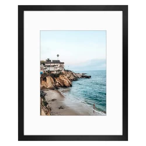 Frametory 16x20 Picture Frame with Mat for 11x14, Real Glass, Black | Modern Wall & Tabletop Decor thumbnail 1