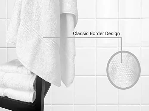 Towel Bazaar 8-Piece Turkish Cotton Towel Set White | 2 Bath (54x27in), 2 Hand (30x16in), 4 Washcloths (13x13in) | Soft, Absorbent, Quick-Dry thumbnail 5