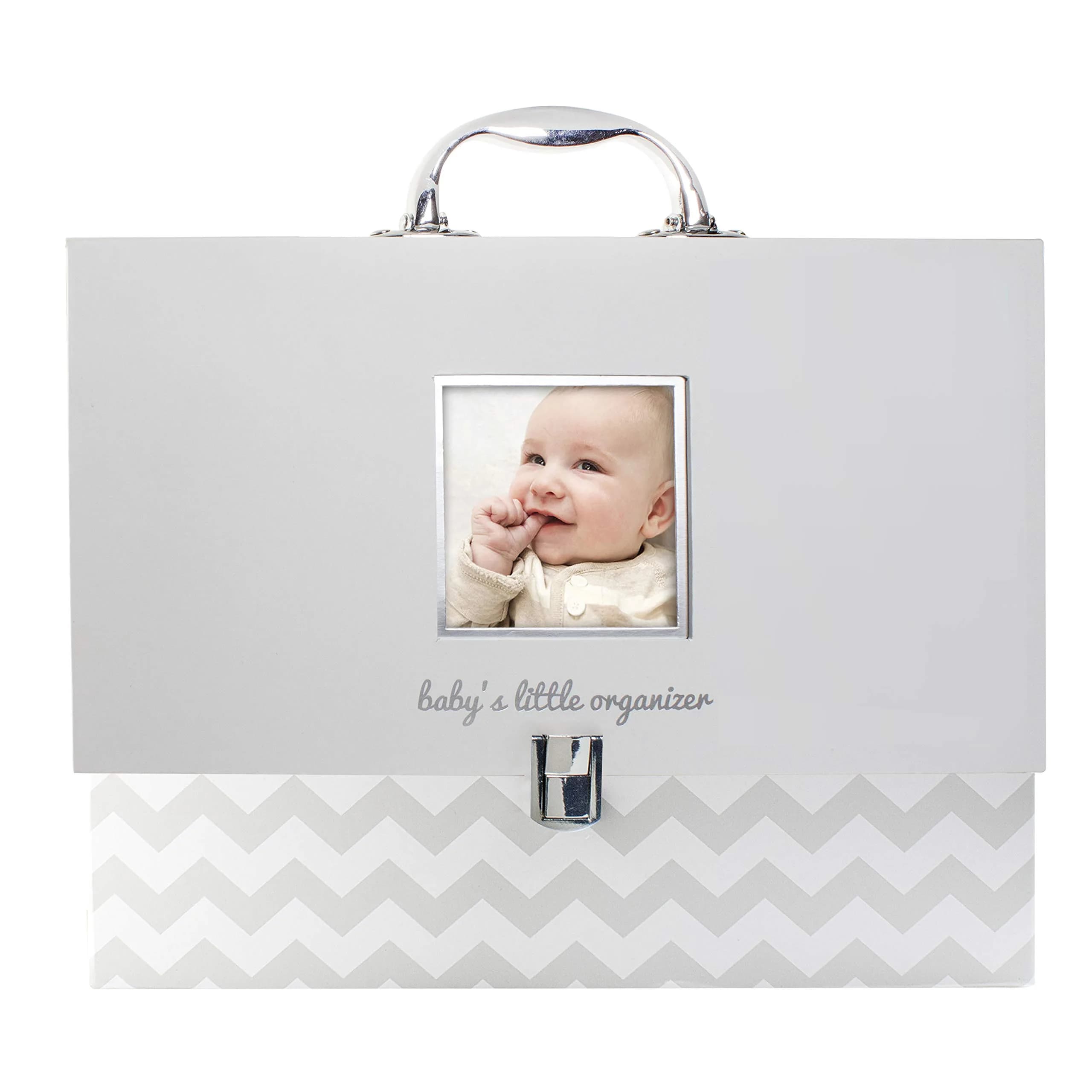 Pearhead Baby Briefcase and Document Organizer, Grey Chevron | All-in-One Baby Paperwork Storage (70-120 chars)