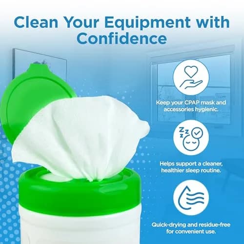RespLabs CPAP Mask Wipes 330 Count (9 Months Supply) | Unscented, Alcohol-Free, Safe for All CPAP Masks thumbnail 4