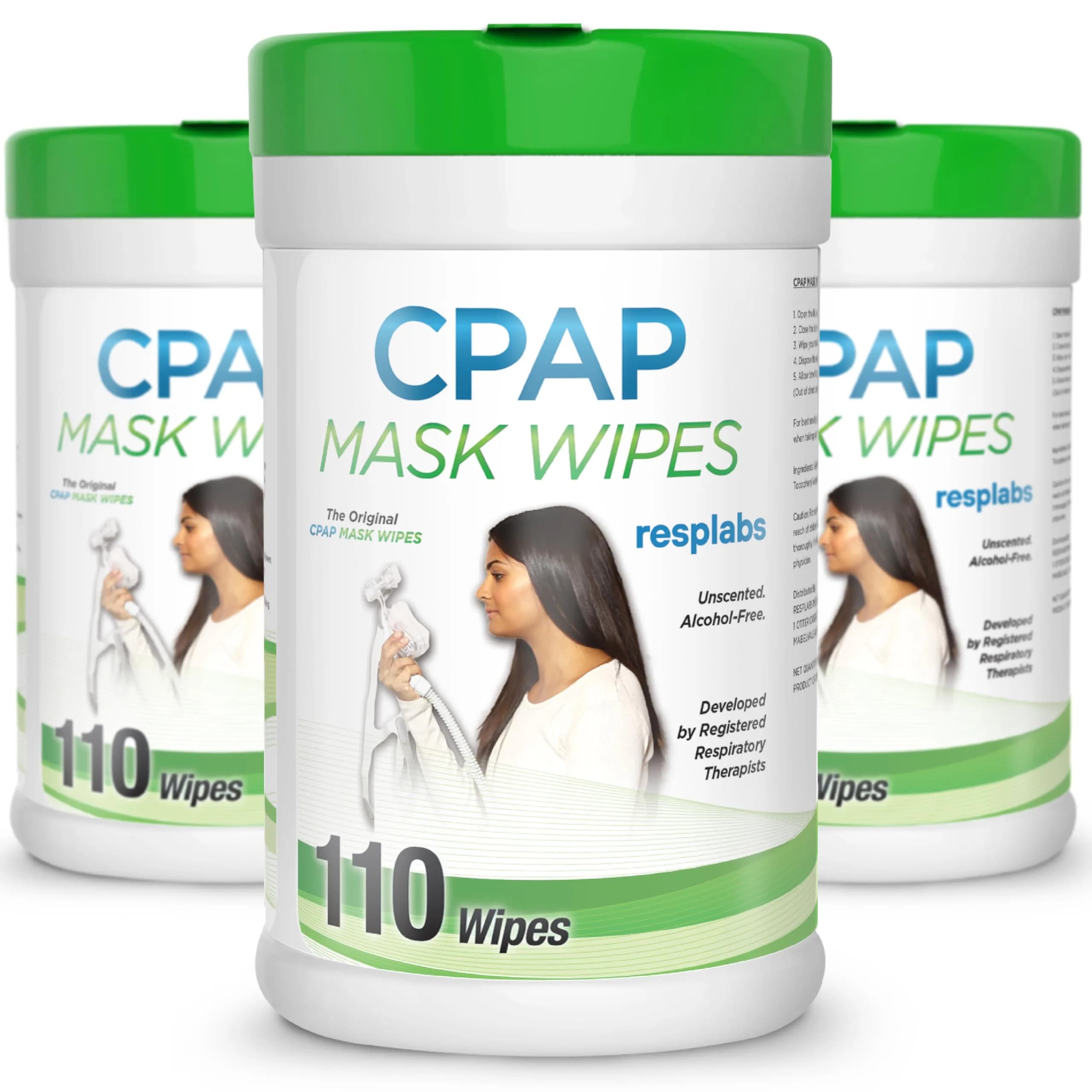RespLabs CPAP Mask Wipes 330 Count (9 Months Supply) | Unscented, Alcohol-Free, Safe for All CPAP Masks
