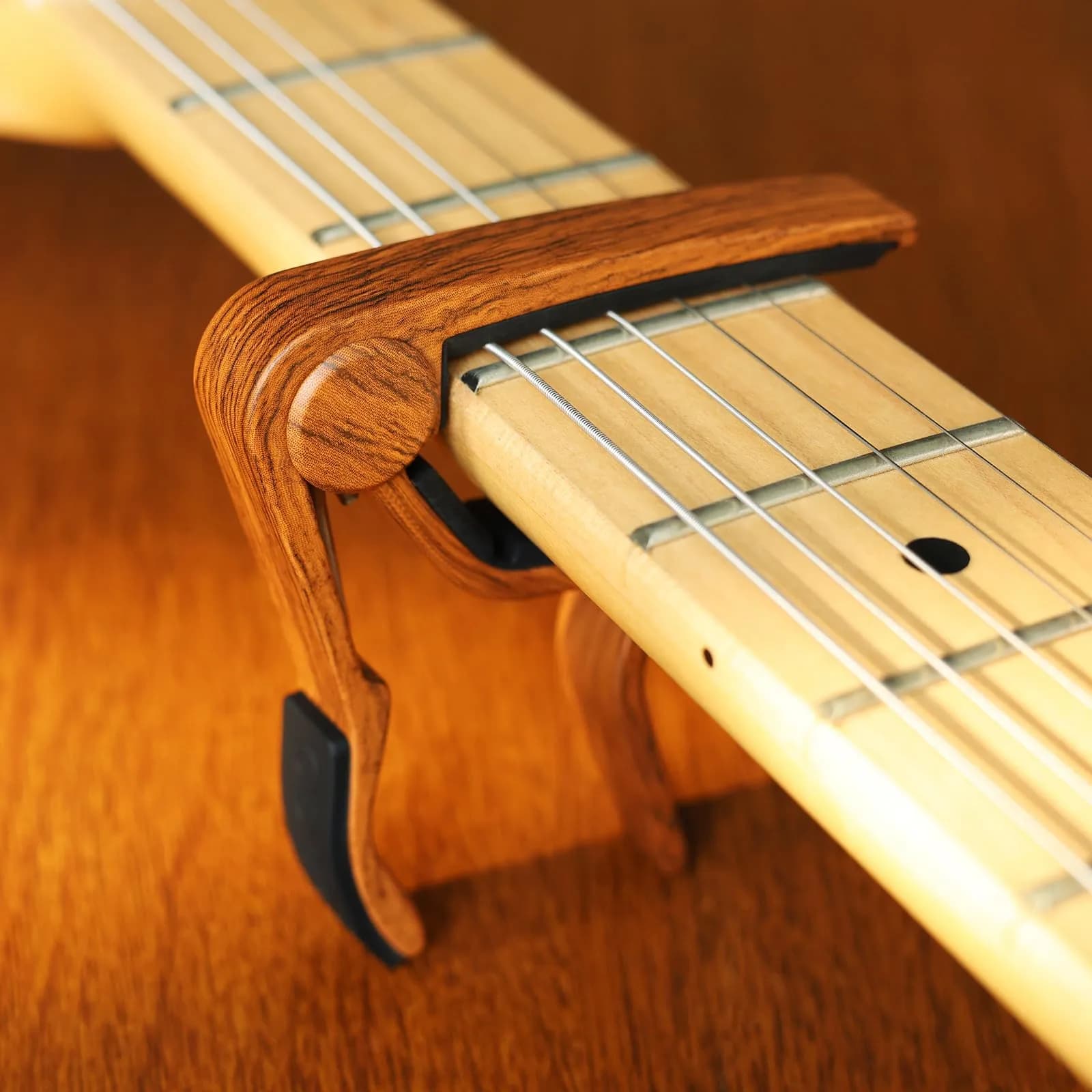 WINGO Rosewood Color Guitar Capo for Acoustic Electric Guitars with 5 Picks | Stays in Tune - view 5