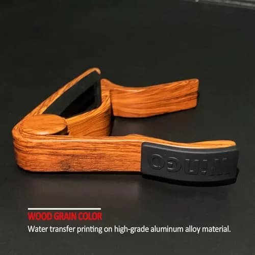WINGO Rosewood Color Guitar Capo for Acoustic Electric Guitars with 5 Picks | Stays in Tune - view 4